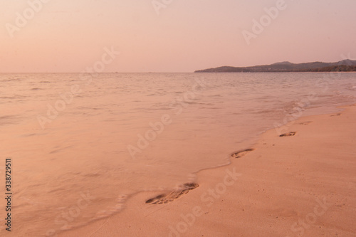Stunning sunset on the beach during Phuket lockdown from Corona virus.