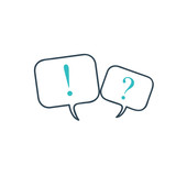 Chat speech Bubbles with Question Mark And Exclamation Point. Stock Vector illustration isolated on white background.