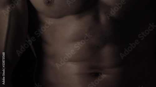 bodybuilder on black background, gym