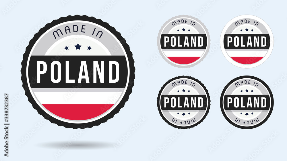 Made in Poland. Set of labels and badges. Merchandise tag with Polish flag. Made in Poland. Set of labels and badges. Merchandise tag with Polish flag.