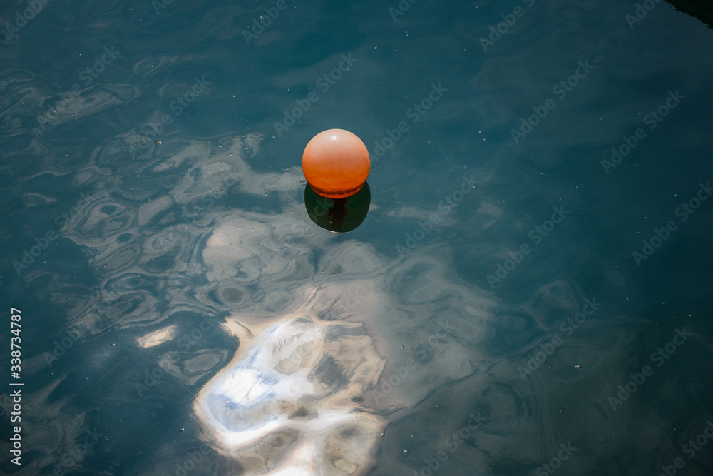 Buoy on the water. The port of Armintza. Basque Country. Northern spain