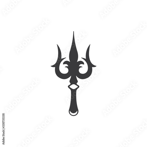 Trident design vector and poseidon icon illustration template