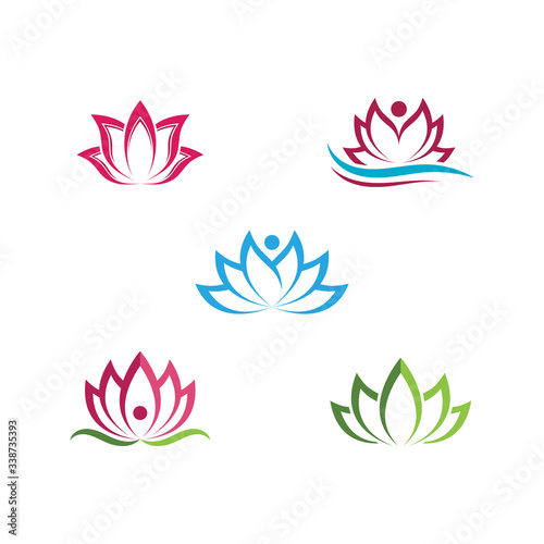Beauty Vector lotus flowers design logo