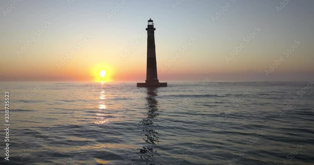Sweeping drone shot of Lighthouse in Charleston South Carolina Sweeping drone shot of Lighthouse in Charleston South Carolina