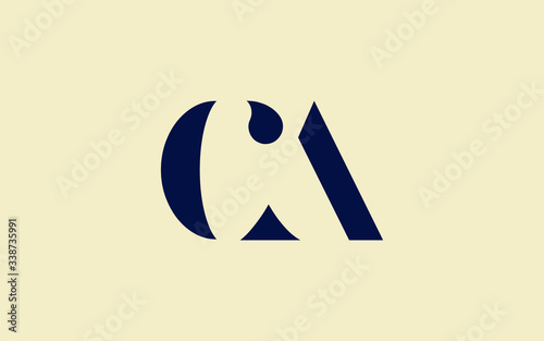 CA or AC and C or A Uppercase Letter Initial Logo Design, Vector Template photo