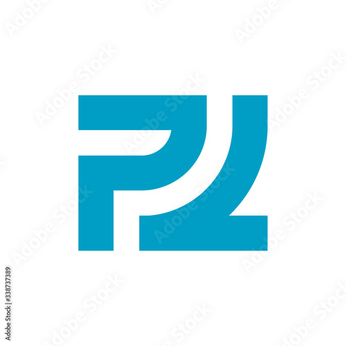 Initial letter PL logo design template elements, square shape typography logo - Vector