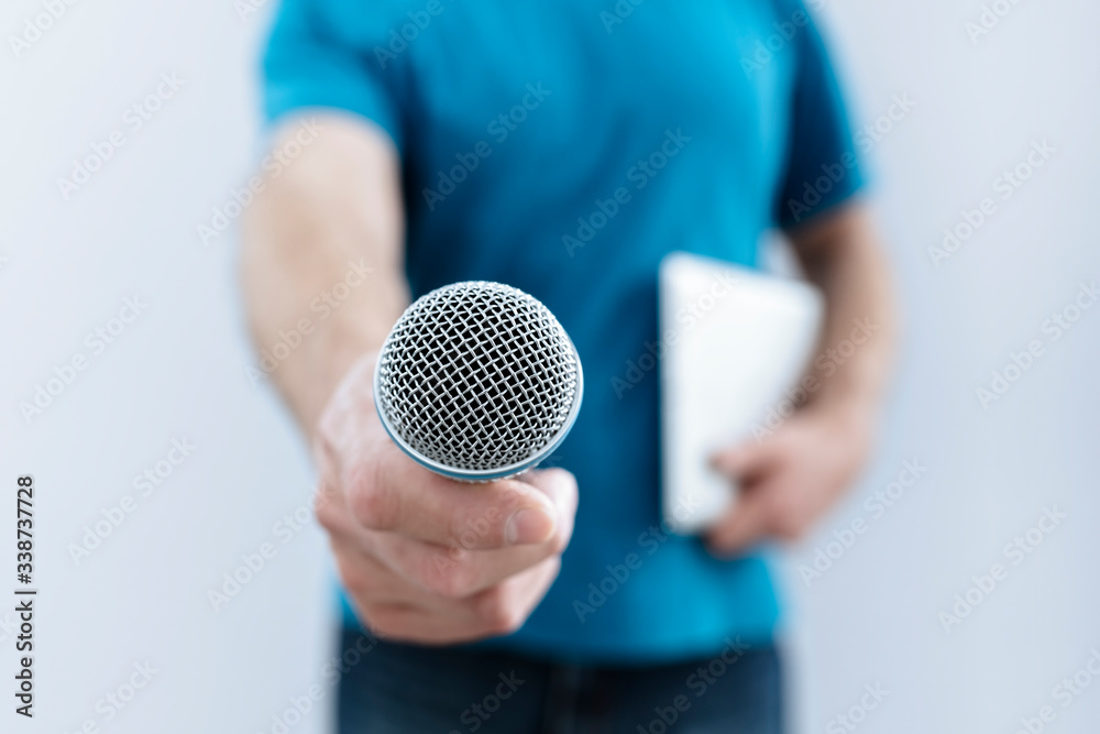Interview with microphone Stock Photo by ©BrianAJackson 24530399