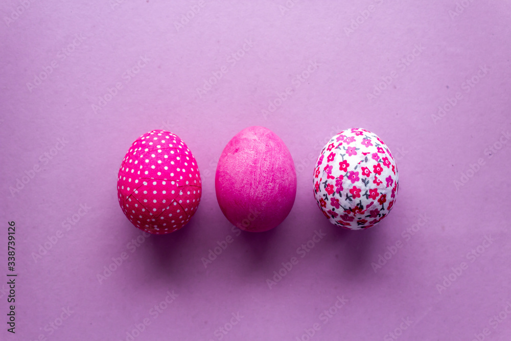 Happy Easter Day With Pink Eggs On a Pink Background