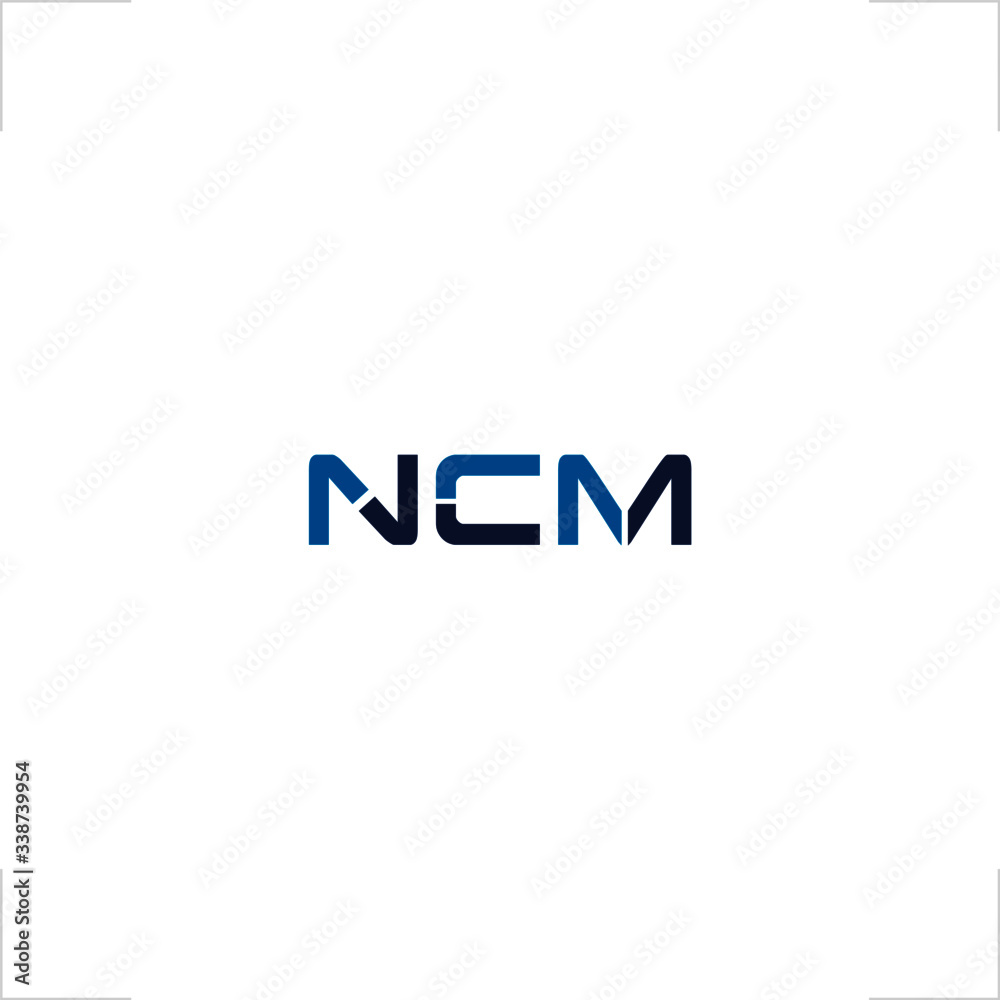  initial N C M letter logo connected design
