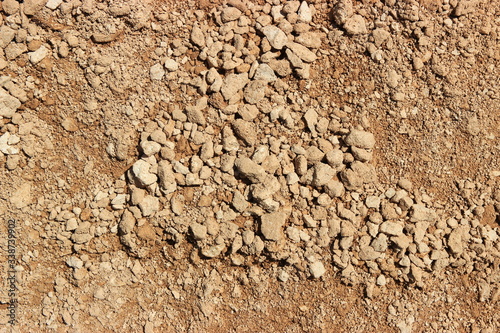 Closeup pile of crushed gravel texture