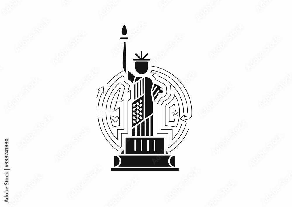 USA Statue of Liberty Landmark. Patriotic America vector illustration USA Statue of Liberty Landmark. Patriotic America vector illustration