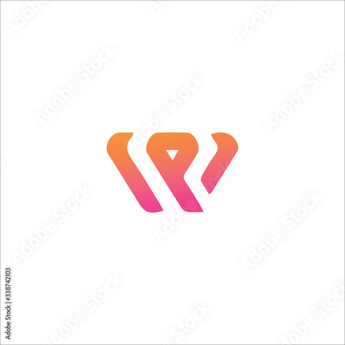 Initial letter wp logo or pw logo vector design templates