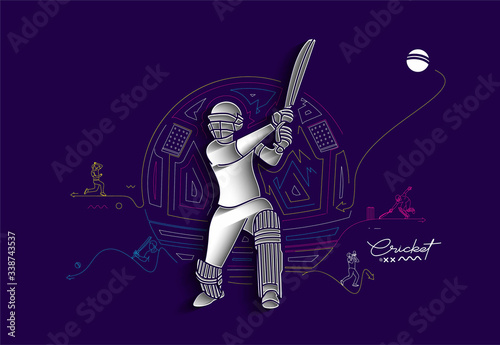 Cricket banner batsman championship background.