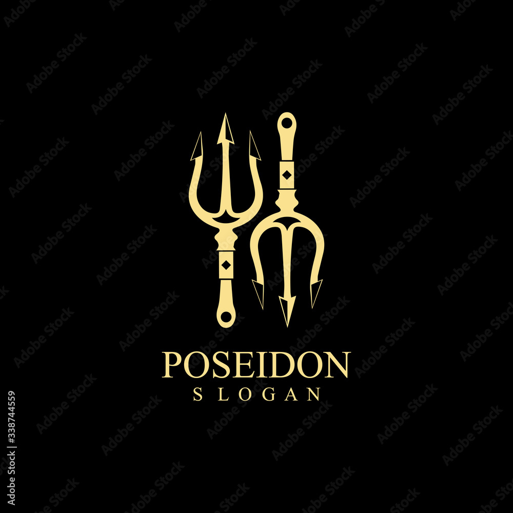 Trident design vector and poseidon icon illustration template Trident design vector and poseidon icon illustration template