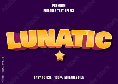 Editable text effect - Lunatic Cartoon Font Style