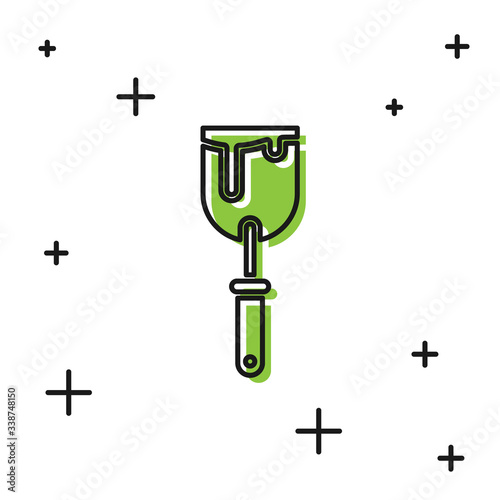 Black Putty knife icon isolated on white background. Spatula repair tool. Spackling or paint instruments.  Vector Illustration