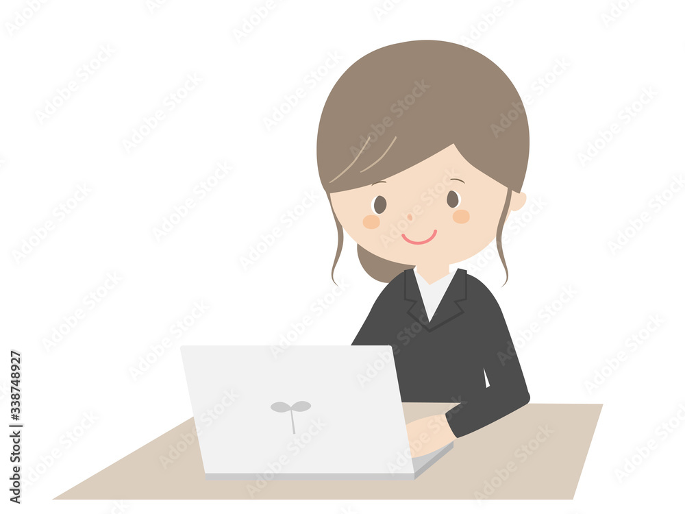 Business woman working with a laptop. Business woman working with a laptop.