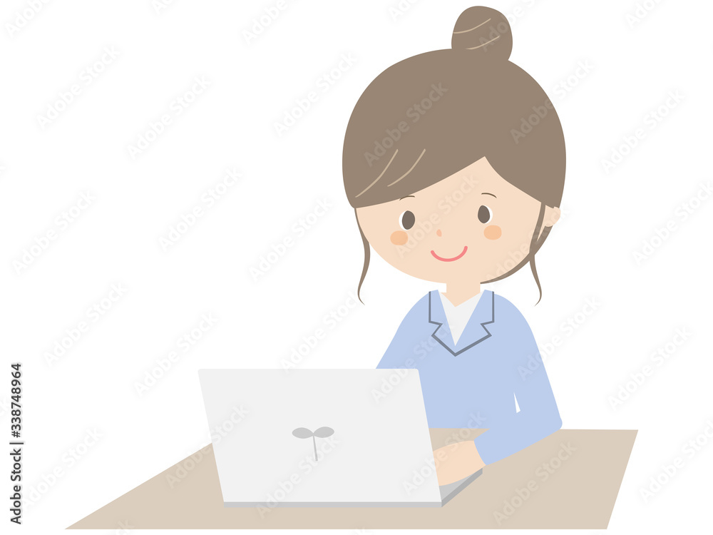 Business woman working with a laptop. Business woman working with a laptop.