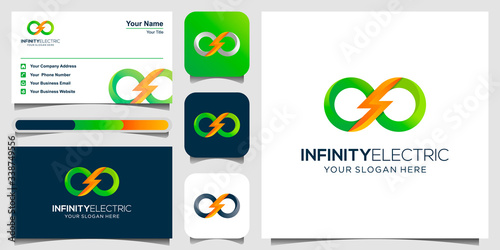 Power Infinite Energy Logo Design Element. logo design, icon and business card