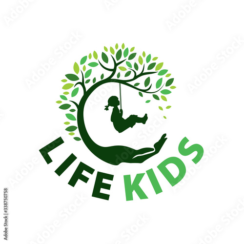 family logo tree people illustration design