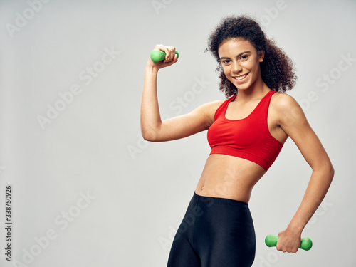 fitness woman with apple