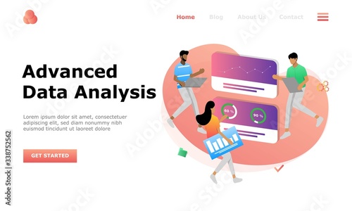 Advanced Data Analysis Vector Illustration Concept, Suitable for web landing page, ui, 
mobile app, editorial design, flyer, banner, and other related occasion
