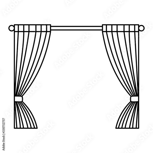 curtains house decoration isolated icon vector illustration design