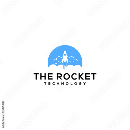 Creative modern rocket space logo icon vector template