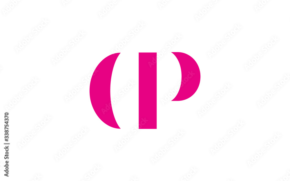 DP or PD and D or P Uppercase Letter Initial Logo Design, Vector Template
