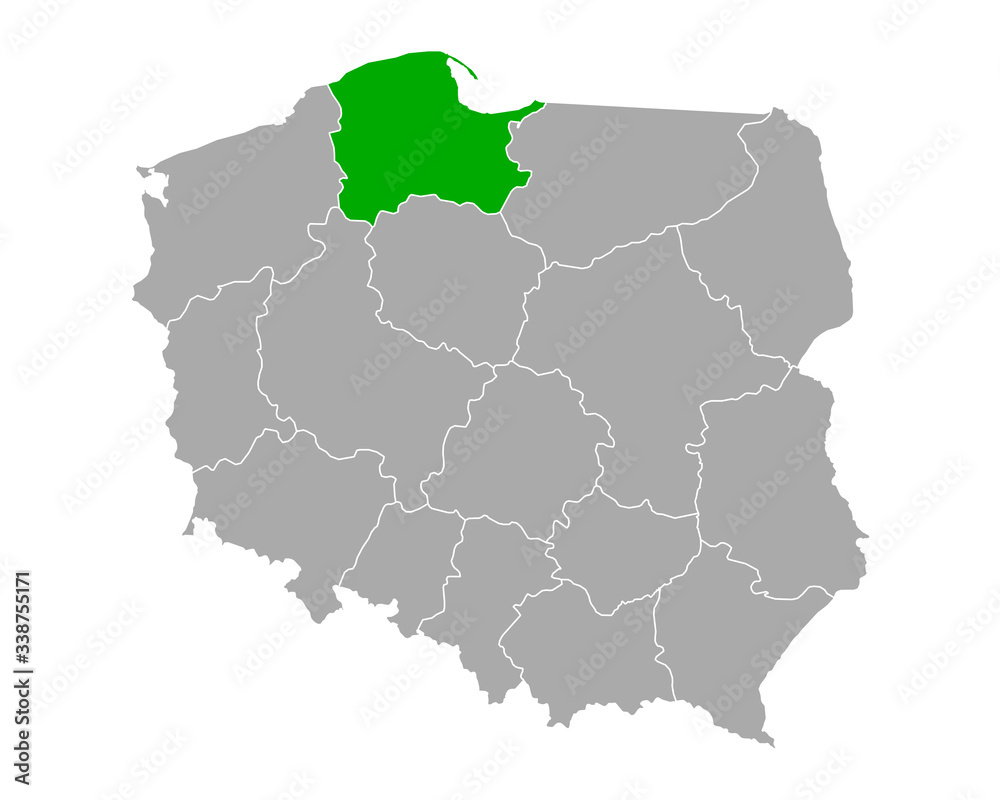 Karte von Pomorskie in Polen