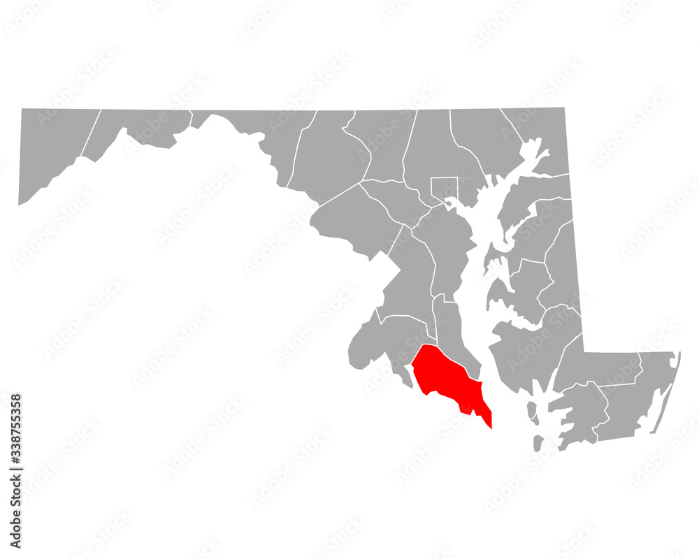 Fototapeta premium Karte von St Mary in Maryland