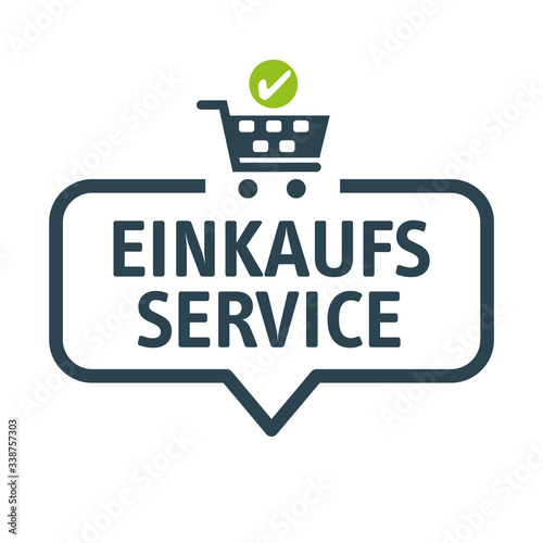 Einkaufsservice - Sprechblase mit Symboldbild - Vektor Illustration
