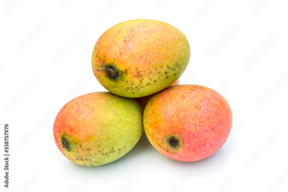Sweet mango fruit isolated on white background. Sweet mango fruit isolated on white background.