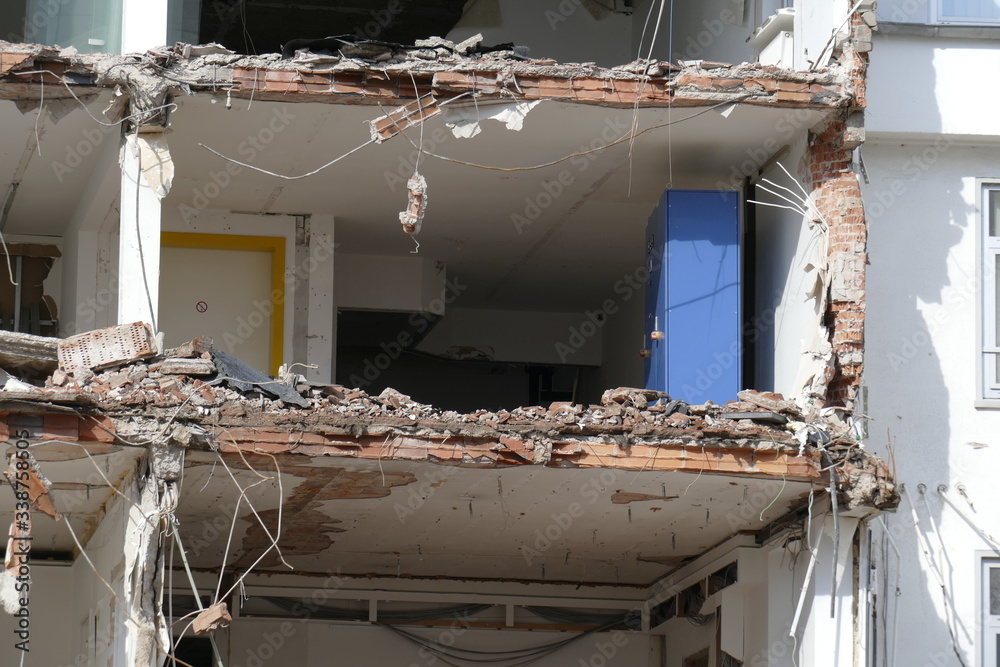 Trümmer eines abgerissenen Hauses, Bremen, Deutschland, Europa Stock ...