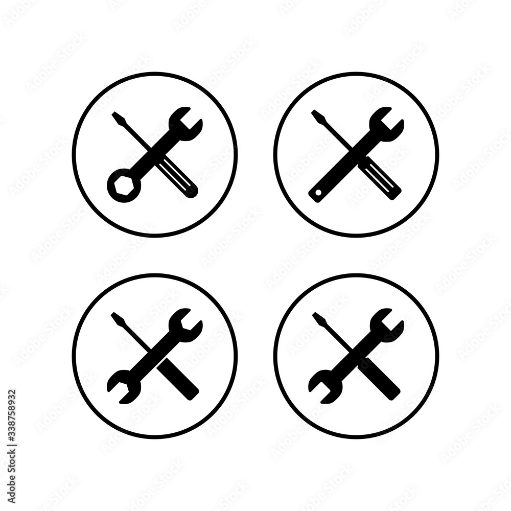 Repair icons set. Wrench and screwdriver icon. Settings vector icon. Maintenance Repair icons set. Wrench and screwdriver icon. Settings vector icon. Maintenance