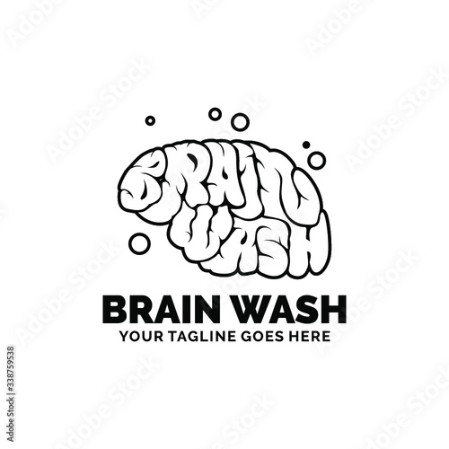 brain wash logo design inspiration, Design element for logo, poster, card, banner, emblem, t shirt. Vector illustration