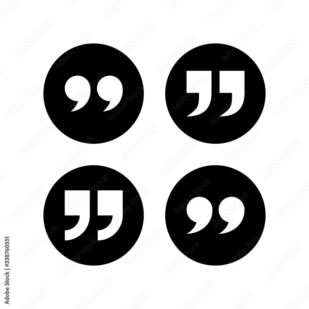 Quote icons set. Quote sign icon. Quotation mark symbol. Quote icons set. Quote sign icon. Quotation mark symbol.