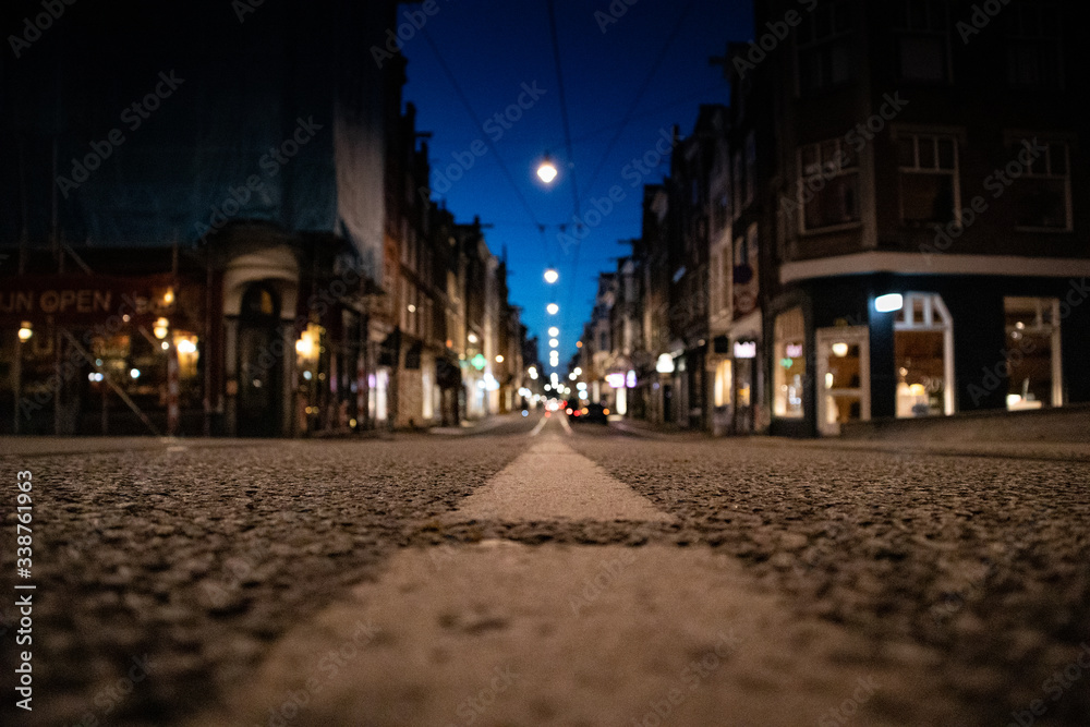 Deserted street in Amsterdam