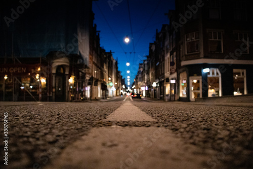 Deserted street in Amsterdam
