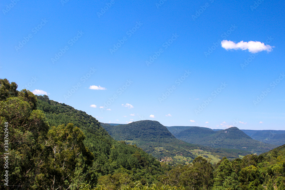 mountain landscape with blue sky - Canela - RS - Brazil