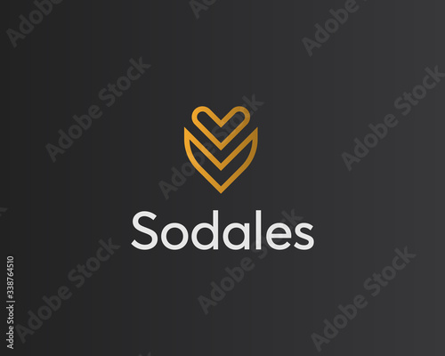 Leaf, heart, flower logo abstract design vector template. Luxury hotel, spa, massage, heritage Logotype Concept Icon