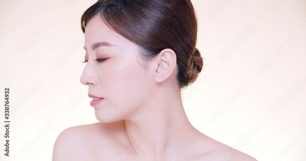 closeup asian young beauty with clean fresh skin closeup asian young beauty with clean fresh skin