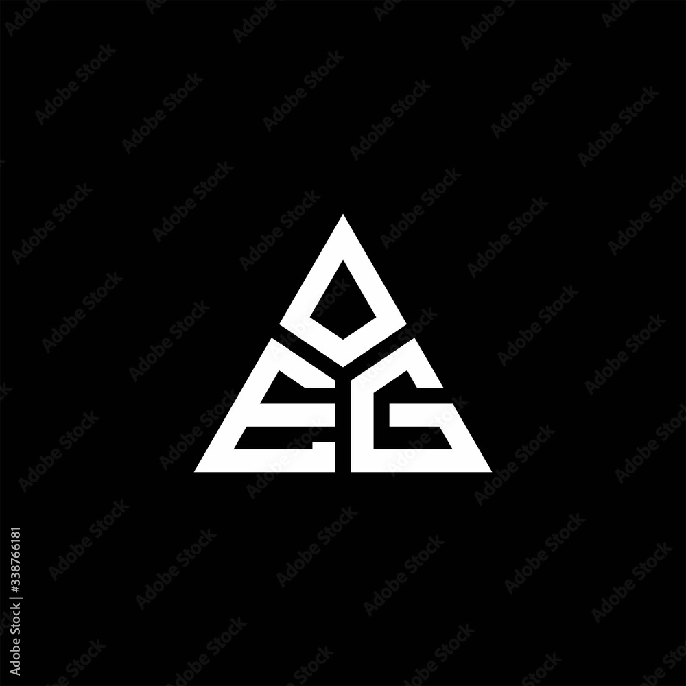 EG monogram logo with 3 pieces shape isolated on triangle EG monogram logo with 3 pieces shape isolated on triangle