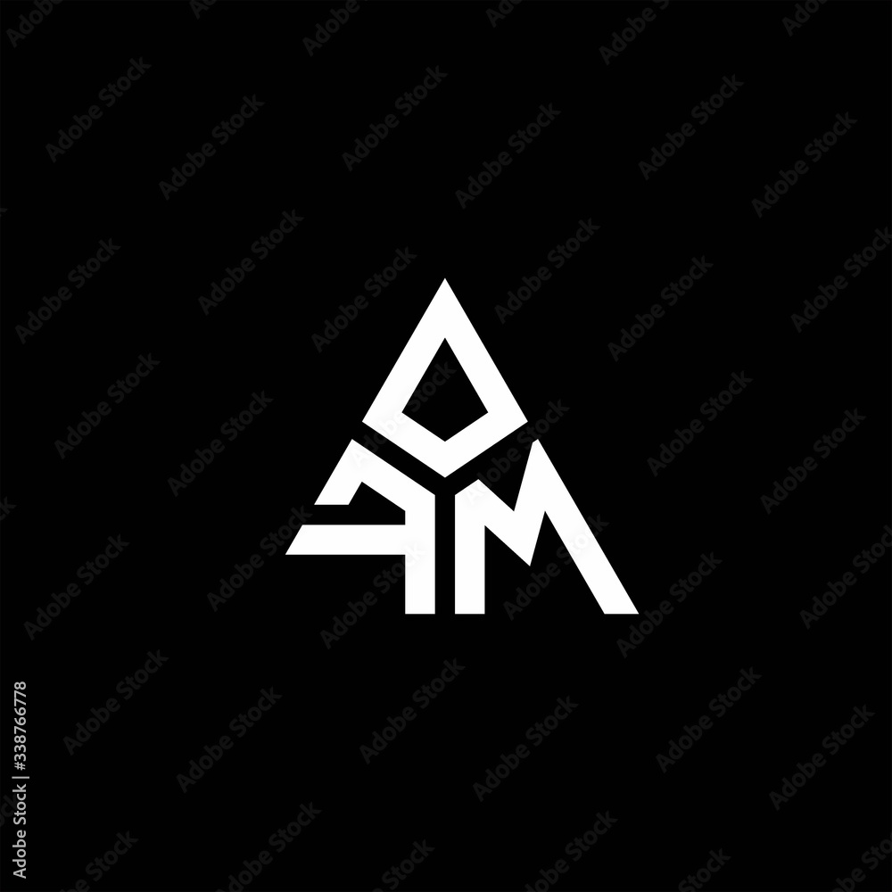 FM monogram logo with 3 pieces shape isolated on triangle FM monogram logo with 3 pieces shape isolated on triangle