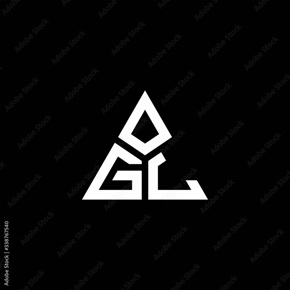 GL monogram logo with 3 pieces shape isolated on triangle GL monogram logo with 3 pieces shape isolated on triangle
