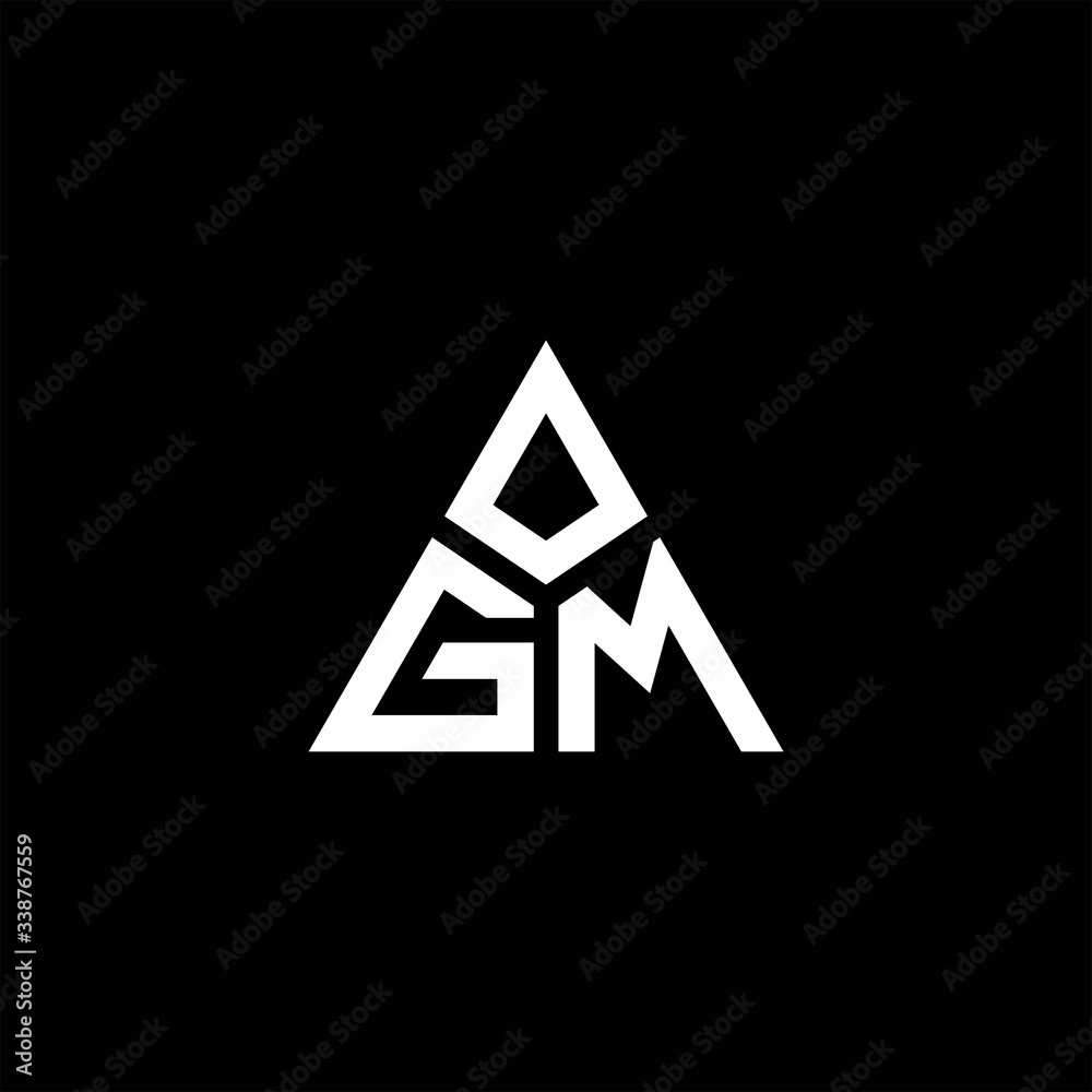 GM monogram logo with 3 pieces shape isolated on triangle GM monogram logo with 3 pieces shape isolated on triangle