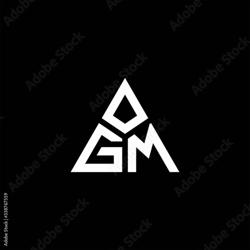 GM monogram logo with 3 pieces shape isolated on triangle
