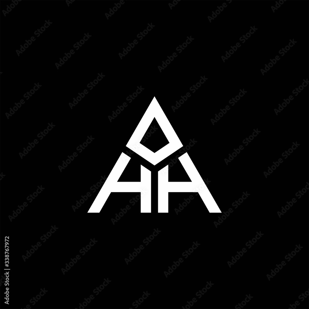 HH monogram logo with 3 pieces shape isolated on triangle HH monogram logo with 3 pieces shape isolated on triangle