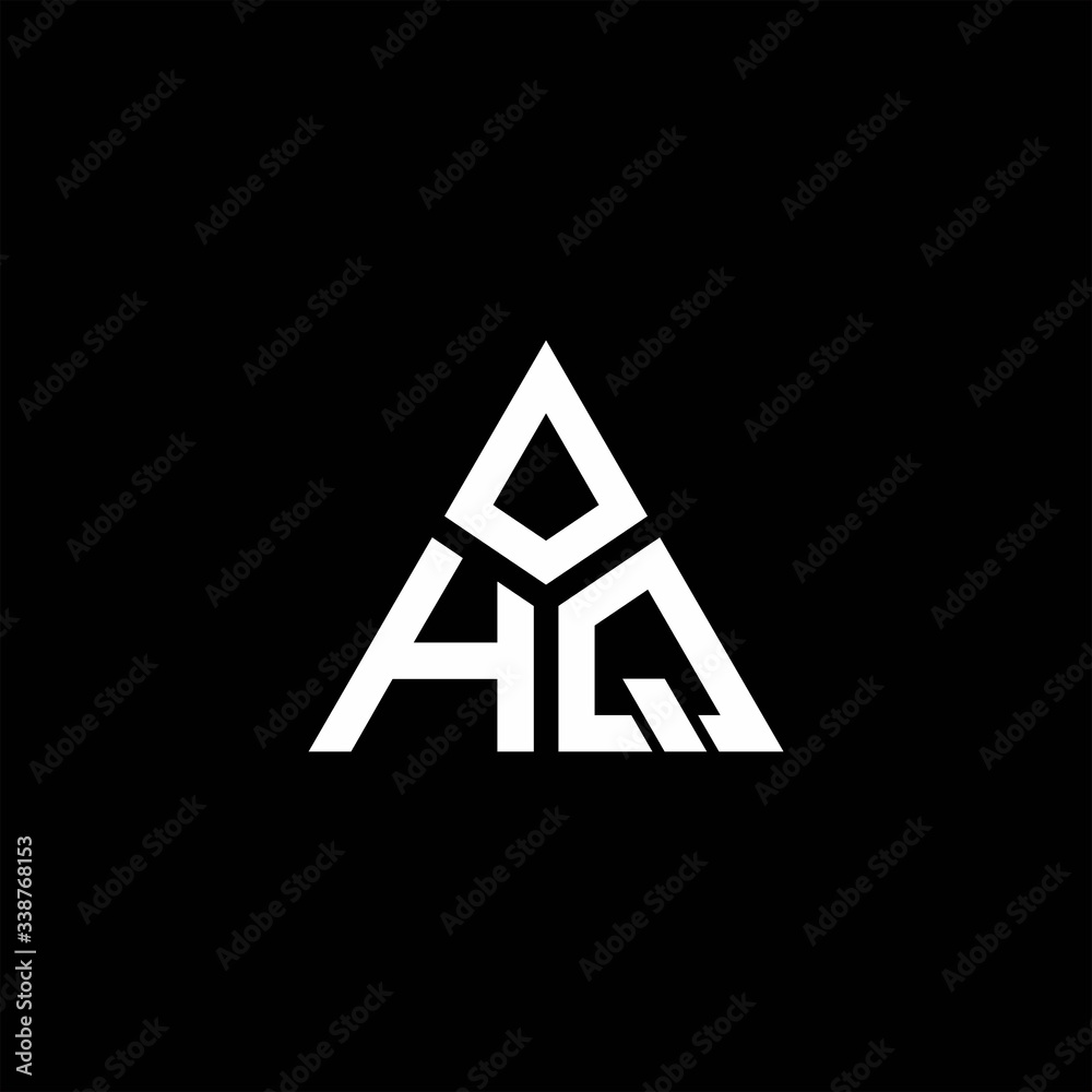 HQ monogram logo with 3 pieces shape isolated on triangle HQ monogram logo with 3 pieces shape isolated on triangle