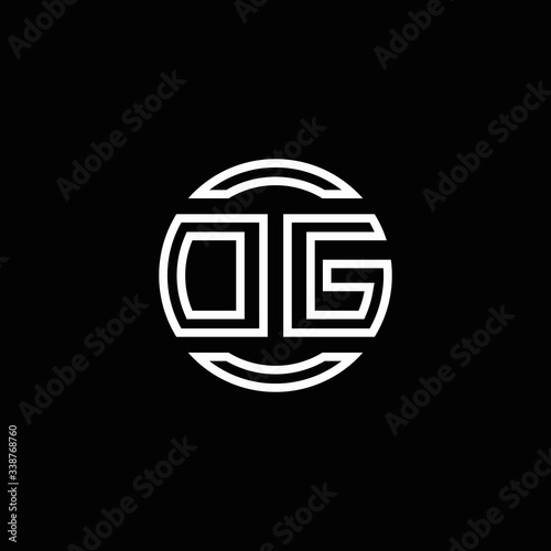 DG logo monogram with negative space circle rounded design template